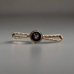 Antique Victorian Pietra Dura & 10k /Gold Fill Bar Pin, Grand Tour Souvenir - Picture 1 of 6