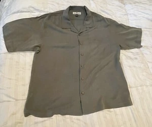TOMMY BAHAMA Mens Olive Green 100% Silk Relax Men’s Large - Picture 1 of 4