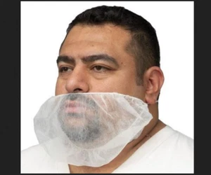 1000 Disposable White Beard Non Woven Net Covers Food Service Bulk 10 Pack - Picture 1 of 3