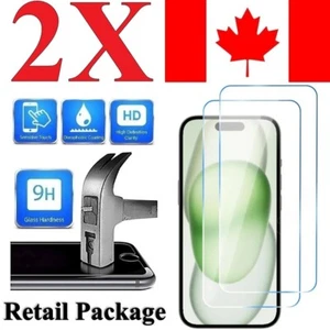 (2 PACK) Screen Protector Cover for iPhone 15 / 15 Pro / 15 Plus / 15 Pro Max - Picture 1 of 7
