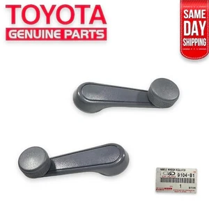NEW 96 - 98 TOYOTA T100 LEFT RIGHT DOOR WINDOW CRANK HANDLE SET MOON MIST OEM - Picture 1 of 6