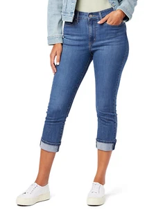 Levi Strauss Mid-Rise Capri Jeans Size 2 / W26 Super Stretch Comfort 5 Pockets - Picture 1 of 5