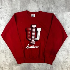 Vintage Lee Indiana University Red Crewneck Sweatshirt XL Made In USA Cotton Ble - Picture 1 of 5