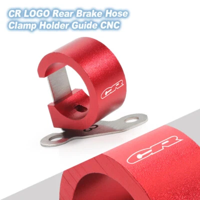 Abrazadera de manguera de freno trasero CR LOGO guía CNC para HONDA CR125R CR250R 1998-2007 Foto 1 de 4