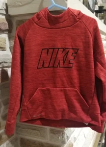NIKE Drifit Red Hoodie Sweatshirt, Black Nike & Swoosh Logo, Size 4T (3-4 yrs) - Picture 1 of 6