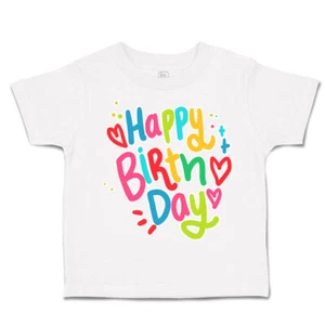 Toddler T-Shirt Happy Birth Day Heart Heart Boy & Girl Clothes Baby Funny Tee - Picture 1 of 18