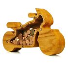Wood piggy bank MOTORCYCLE Montessori wooden toy bike Adult boy girl coin bank 