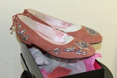 Sapato de Salto Estate Beverly Feldman 8M 8 M Rosa Floral Lantejoulas Arte-a-Vestir - Imagem 1 de 4