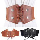 Women Wide Corset Belt Simple Vintage Lace-up Dress Waistbands Retro Cinch Belts