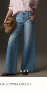 NWT MOTHER The Patch Pocket Wide Leg Jeans 33P California Cruiser Anthropologie - Picture 1 of 14