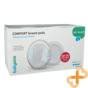 BABYONO Comfort Breast Pads 70 Pcs. Silky Breathable Super Absorbent - Picture 1 of 24