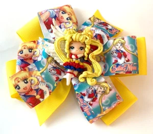 Beautiful 2 1/2-inch Sailor Moon clay Inspired Hair Bow for girls. - Picture 1 of 3