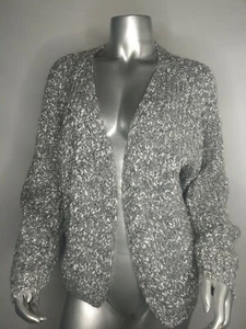 FRNCH Paris Womens Gray & White Marled Open Cardigan Sweater Size S/M New - Picture 1 of 9