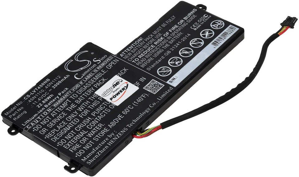 Akku für Laptop Lenovo ThinkPad S540 11,4V 2000mAh/22,8Wh Li-Ion Schwarz - Bild 1 von 3