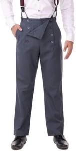 ThePirateDressing Men's Steampunk Victorian Architect Pants Trousers Grey - Picture 1 of 1