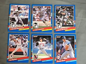 Donruss 1991 Baseball Error Card Set of 6 no dot McGwire Canseco Henderson Ryan - Picture 1 of 7
