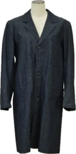 COMME des GARCONS Pleated Denim Long Coat, Size S. RJ-O017 AD2012 Navy Women's - Picture 1 of 8