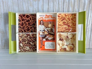 Vintage Lustroware Plastic Snack Serving Hosting Tray 6 pieces MCM Green - Picture 1 of 11