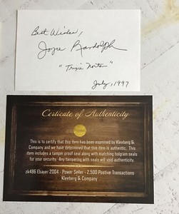 Autograph Joyce Randolph Trixie Norton of The Honeymooners Index Card COA