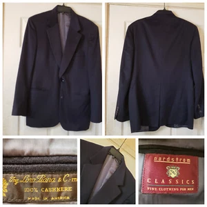 Nordstrom Loro Piana Blazer Mens 40R Blue Cashmere Button Jacket Soft Comfort - Picture 1 of 18