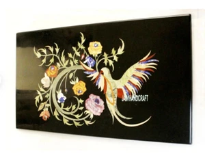 30" x 18'' antique black Marble Center wall panel bird Table Top Inlay lapis - Picture 1 of 3