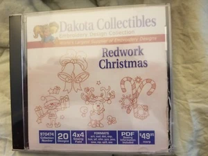 DAKOTA COLLECTIBLES REDWORK CHRISTMAS EMBROIDERY DESIGN COLLECTIONS - Picture 1 of 2