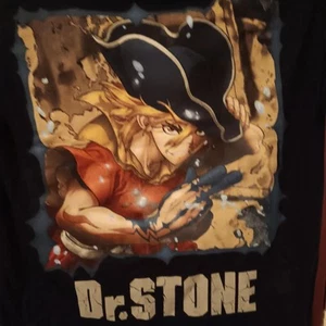 DR. STONE RYUSUI NANAMI Sailor Hat Graphic T-Shirt Black Tee Size SMALL Teen - Picture 1 of 13
