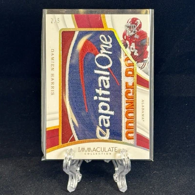 2018 Immaculate #7 Damien Harris Jersey Capital One Orange Bowl /5 Patch RC - Image 1 of 2