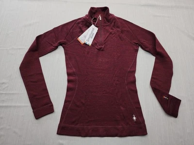 New Smartwool Womens Classic Merino Wool Base Layer 1/4 Zip Sz Extra Small $115 - Image 1 of 4