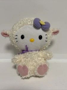 "Traje de cordero Ty Beanie Babies Sanrio Hello Kitty peluche 6"" lazo púrpura oveja relleno" - Imagen 1 de 5