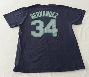 Seattle Mariners Shirt Felix Hernandez #34 Vtg Majestic Jersey size L - Picture 1 of 9