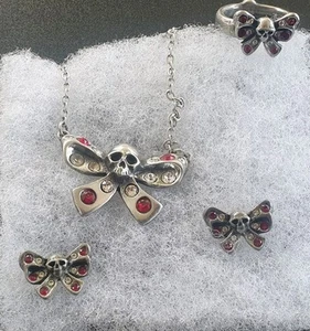 Alchemy Gothic UL17 BOW BELLES collection Necklace/ring/earings. - Picture 1 of 9