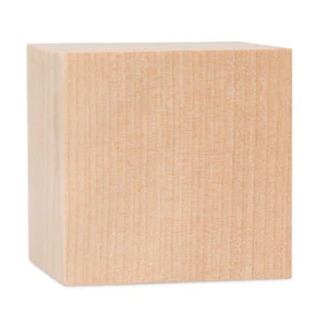 Set of 10 - 2" Wood Blocks for Crafts, Unfinished Solid Birch, Square Shape - Picture 1 of 2