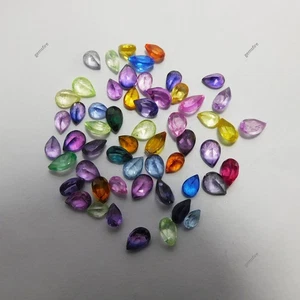 41.85 Ct Natural Mix Color Pear Cut Sapphire CERTIFIED Loose Gemstone Lot - Picture 1 of 8