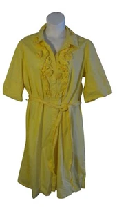 Abito Lane Bryant 24 24W giallo con cintura elasticizzato - Foto 1 di 3
