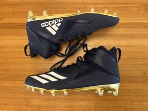 Size 14 Adidas Freak X Carbon Mid Football Cleats Navy/Gold D97810 - NEW - Picture 1 of 8
