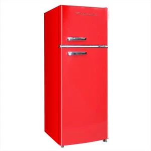 7.5 Cu. Ft Compact Retro Frigidaire 2 Door With Top Freezer Refrigerator - Picture 1 of 32