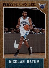 2015-16 Hoops Gold Charlotte Hornets Basketball Card #96 Nicolas Batum