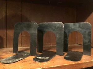 3 Set Book Ends Stand Heavy Duty Metal Library Style Support 5 x 4.75 x 5.5 - Picture 1 of 4