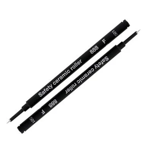 Schmidt German Roller Pen Black Refill Safety Ceramic Roller 888 F 2 Pieces - Picture 1 of 4