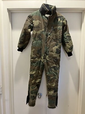 VTG Rothco Coveralls Youth Small Camo Hunting Jumpsuit Woodland - Image 1 of 4