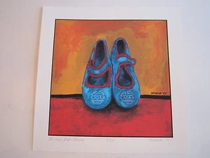 M. LAYNE LITHOGRAPH "CHINESE BABY SHOES" SIGNED #5/75 - 10" X 10" NICE COLORS - Picture 1 of 4