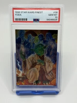 1996 TOPPS FINEST STAR WARS #38 YODA  PSA 10 GEM MINT VINTAGE - Image 1 of 2