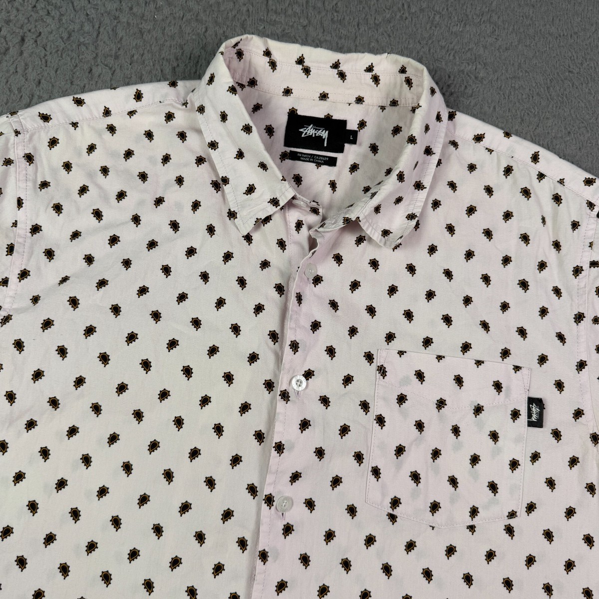 Stussy Paisley Button-Up Casual Button-Down Shirts for Men Stussy Paisley Button-Up Casual Button-Down Shirts for Men
