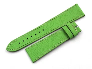 Cinturino Artigianale Vera Pelle Martellata Verde Fluo Fibbia Ardiglione Nuovo - Bild 1 von 4