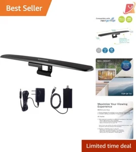 Long Range 4K HD Digital TV Antenna with Signal Booster - Mount on TV or Shelf - Picture 1 of 11
