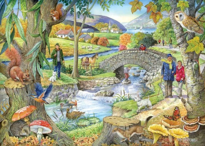 House Of Puzzles Riverside Walk Big 250 Piece Jigsaw Puzzle Toys HP0736 - Image 1 of 1