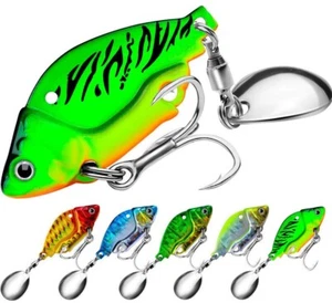 5PCS Spinner Bait Fishing Lure Spoon Jig Swimbait Saltwater Artificial Bass Bait - Picture 1 of 10