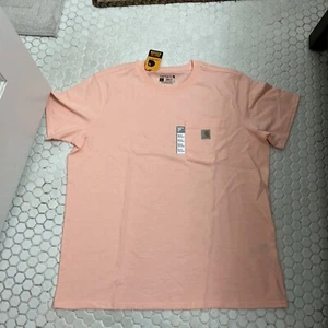 CARHARTT Loose FIT HEAVYWEIGHT S/S POCKET T-SHIRT WOMEN LG 12-14 NWT ORANGE - Picture 1 of 7