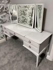 Stag Dressing Table White With Triple Mirrors